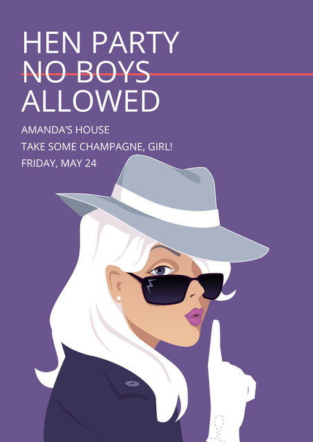 Ontwerpsjabloon van Poster van Hen party for girls in Amanda's House