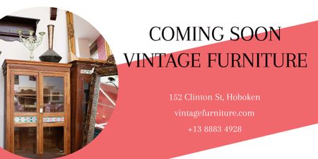 Announcement for vintage wooden furniture shop Image Πρότυπο σχεδίασης