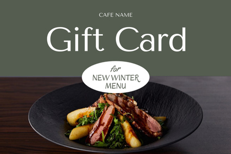 Special Offer of New Winter Menu Gift Certificate Design Template