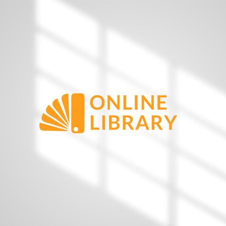 Emblem of Online Library Logo Modelo de Design