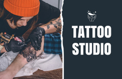 Professional Tattoo Artist In Studio Offer In Blue