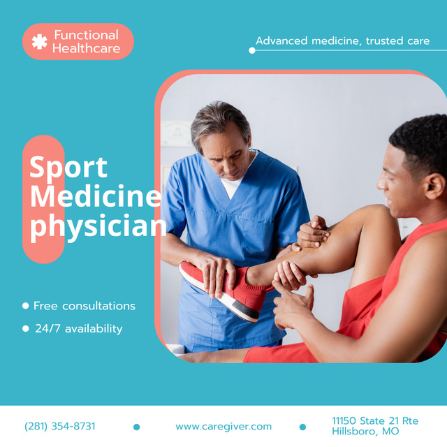 Sport Medicine Physician Services Instagramデザインテンプレート