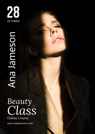 Beauty Class and Health Online Course Poster Design Template