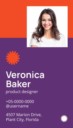 Designvorlage Angebot für kreative Produktdesigner-Dienstleistungen für Business Card US Vertical