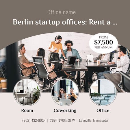 Corporate Office Space to Rent Instagram Design Template