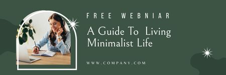 Free Webinar About Minimalist Life Email header Modelo de Design