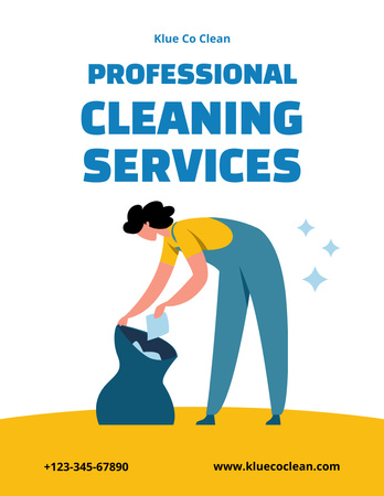Professional Cleaning Services Flyer 8.5x11in Design Template