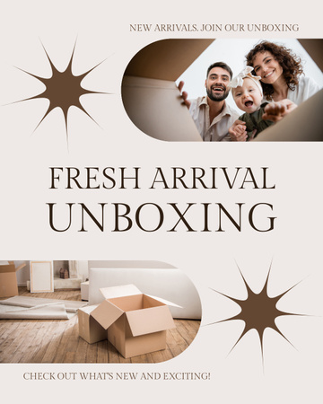 Platilla de diseño Fresh Arrival Stuff Unboxing Due Social Media Trends Instagram Post Vertical