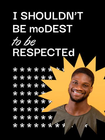 Designvorlage Protest against Racism with Young African American Man für Poster US