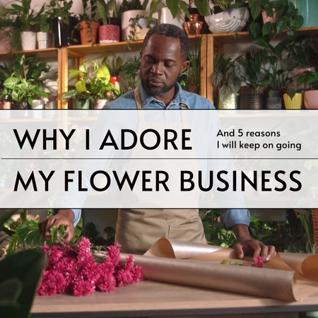 Designvorlage Blume Small Business Ad mit Blumenstrauß erstellen für Animated Post