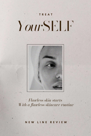 Skincare Ad with Woman in Bath Towel Pinterest Šablona návrhu