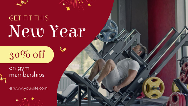 Platilla de diseño New Year Discount On Gym Membership Full HD video
