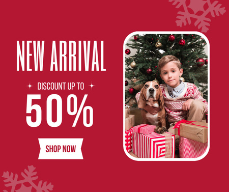 Christmas Sale of New Arrivals Facebook Design Template