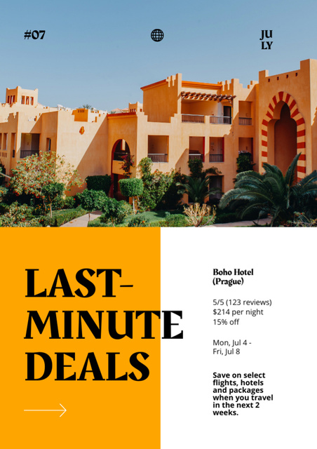 Last Minutes Deals on Tourist Trips Newsletterデザインテンプレート