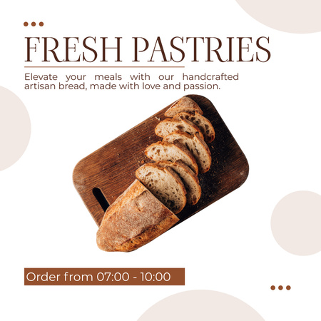 Friss péksütemények rendelésre Instagram tervezősablon