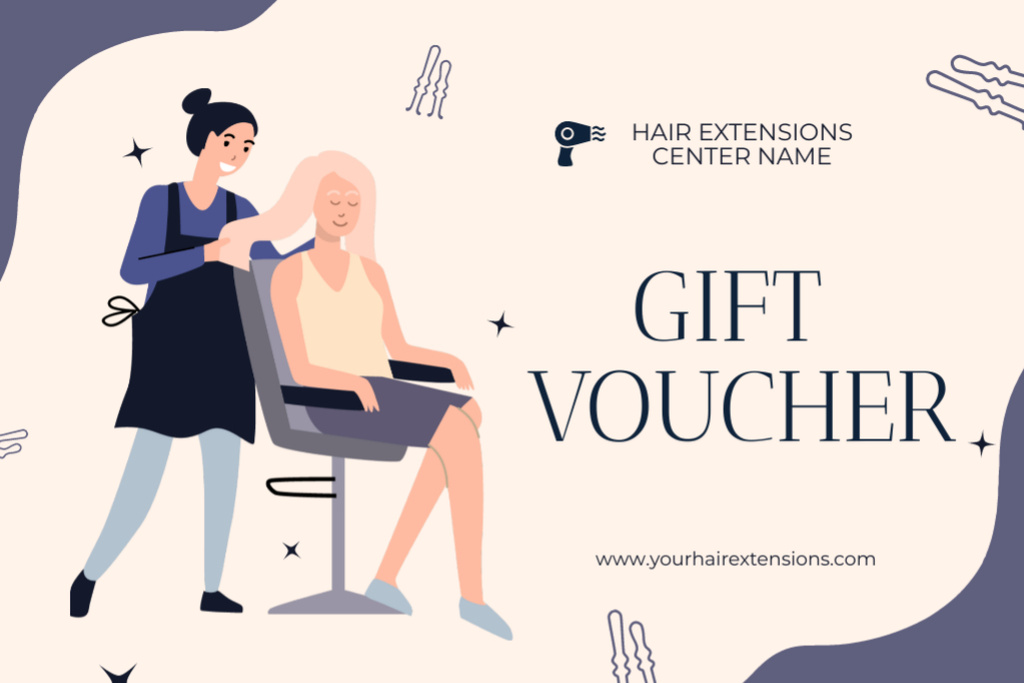 Hair Extensions Services Gift Certificate Tasarım Şablonu