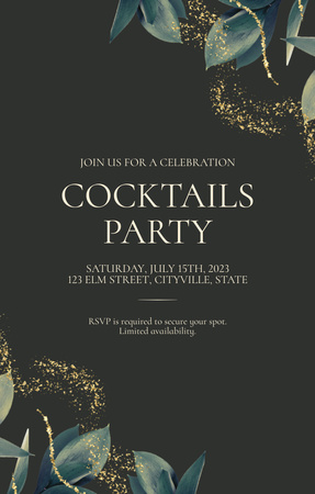 Fabulous Cocktail Party Invitation 4.6x7.2in Design Template