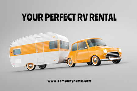 Best Travel Trailer for Rent Postcard 4x6in Design Template