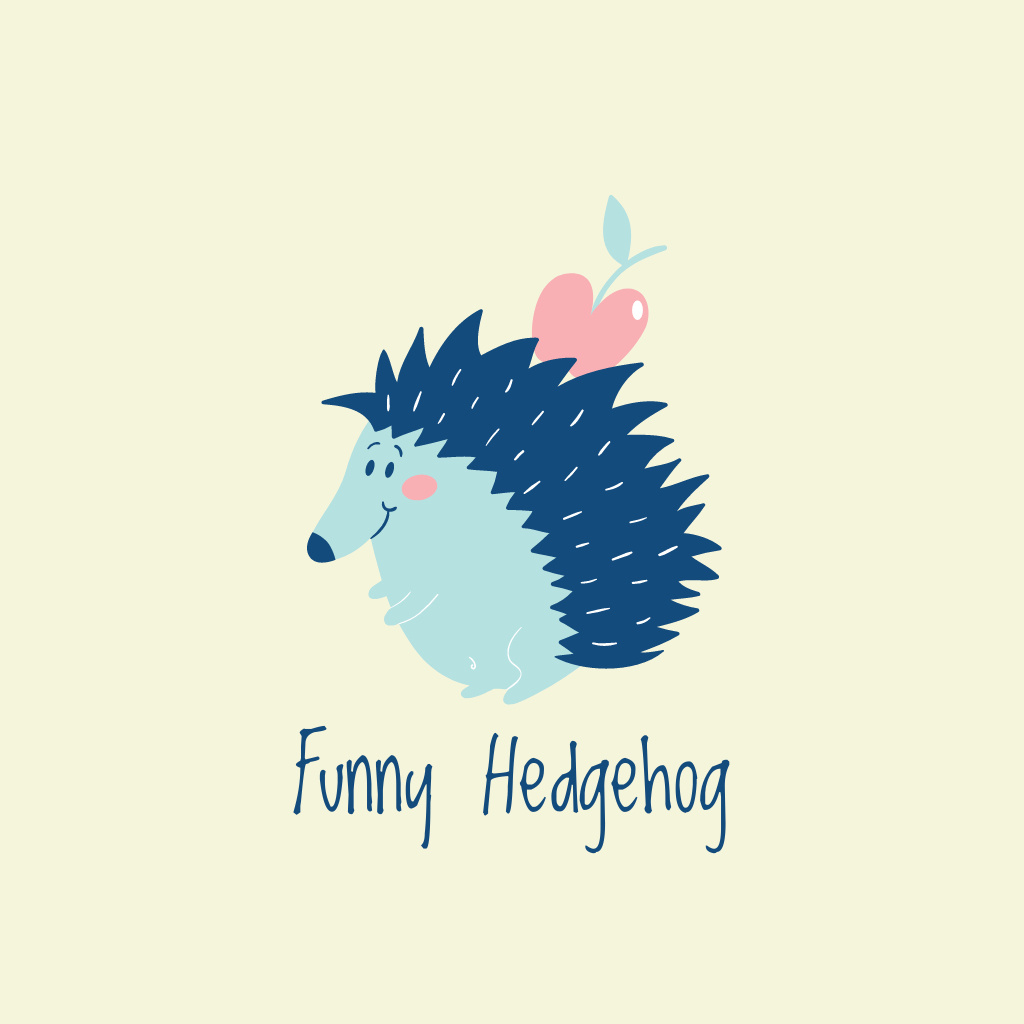 Funny hedgehog logo design Logo Šablona návrhu