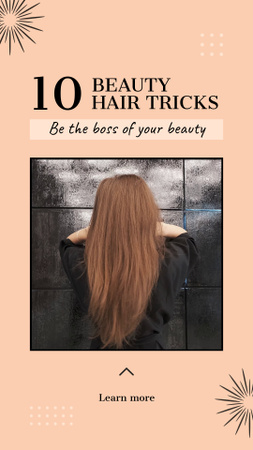 Dicas e truques úteis de beleza para cabelos Instagram Video Story Modelo de Design