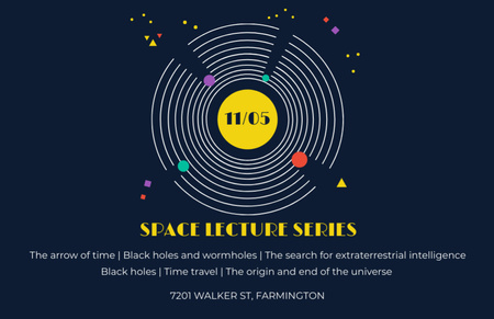 Space Event Announcement Space Objects System Flyer 5.5x8.5in Horizontal Design Template