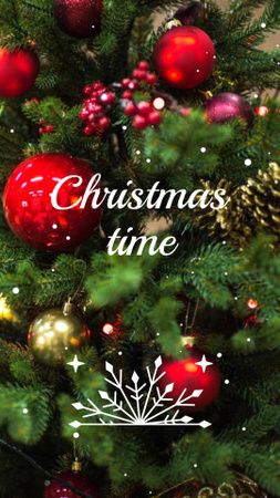 Christmas Holiday with Decorated Tree Instagram Video Story Tasarım Şablonu