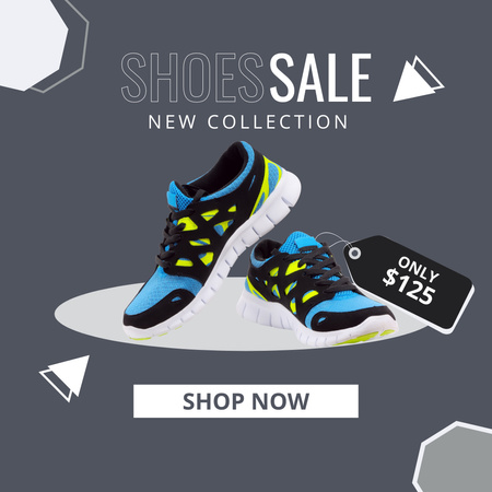 Modèle de visuel Offre de vente de chaussures de sport colorées - Instagram