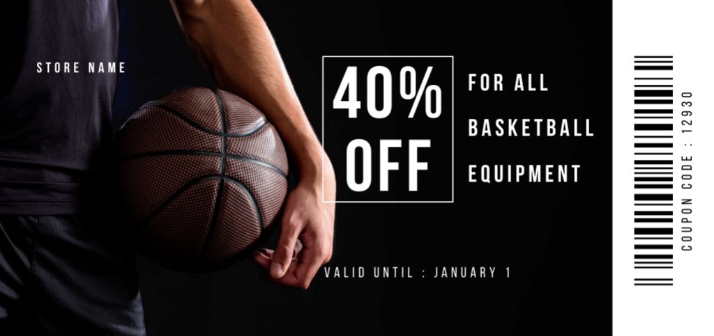 Plantilla de diseño de Basketball Gear Sale Offer Coupon Din Large 