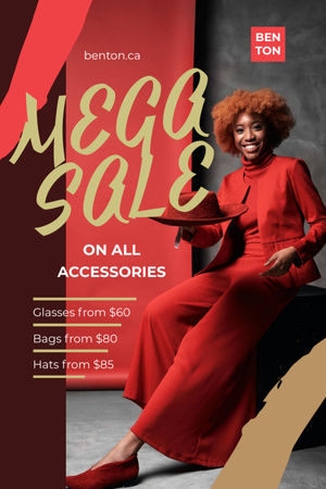 Fashion Sale on All Accessories Flyer 4x6in Design Template