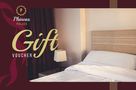 Hotel Offer with Cozy Bedroom Interior Gift Certificate Design Template