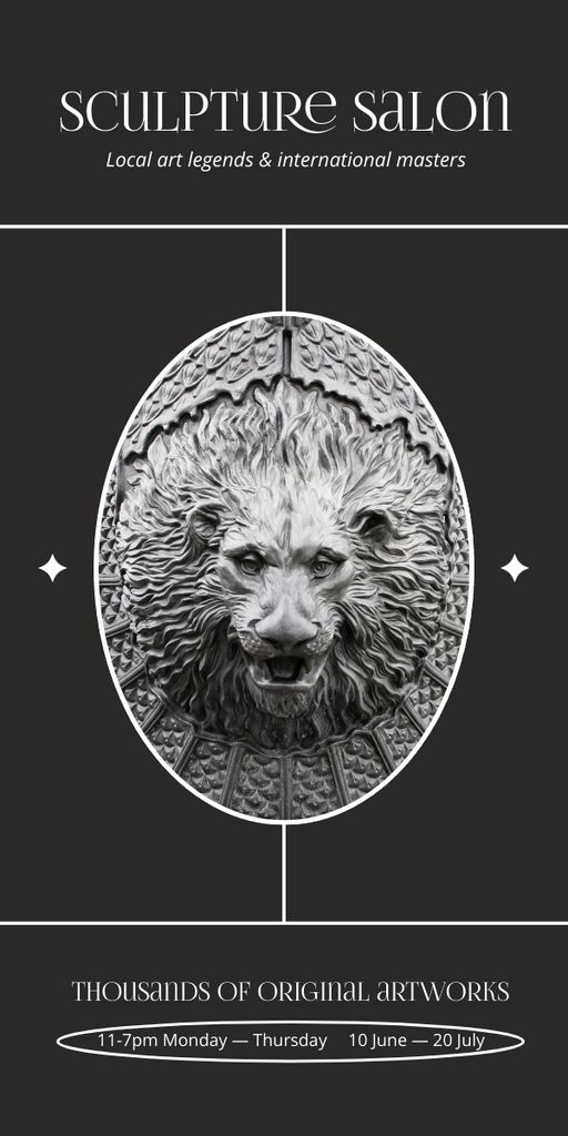 Szablon projektu Stunning Artworks Salon with Lion Mascaron Graphic