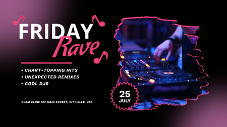 Platilla de diseño Friday Rave Music Party Full HD video