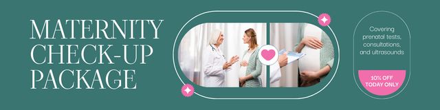 Discounts on Maternity Checkup for Pregnant Women at Clinic Twitter tervezősablon