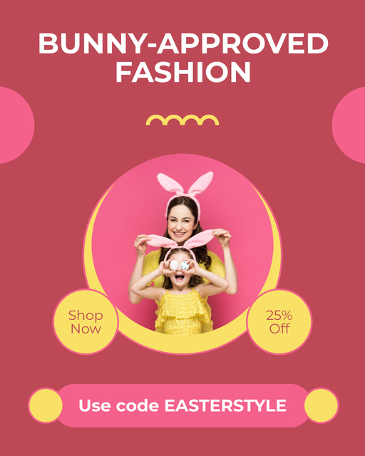 Template di design Easter Fashion Ad with Mom and her Daughter Instagram Post Vertical
