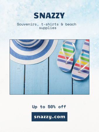 Beach Accessories Sale Offer Poster US tervezősablon