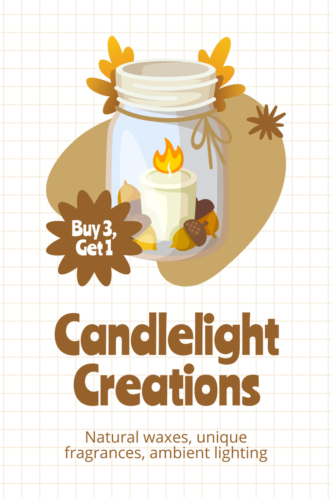 Promotional Offer for Unique Handmade Candles Pinterest Design Template
