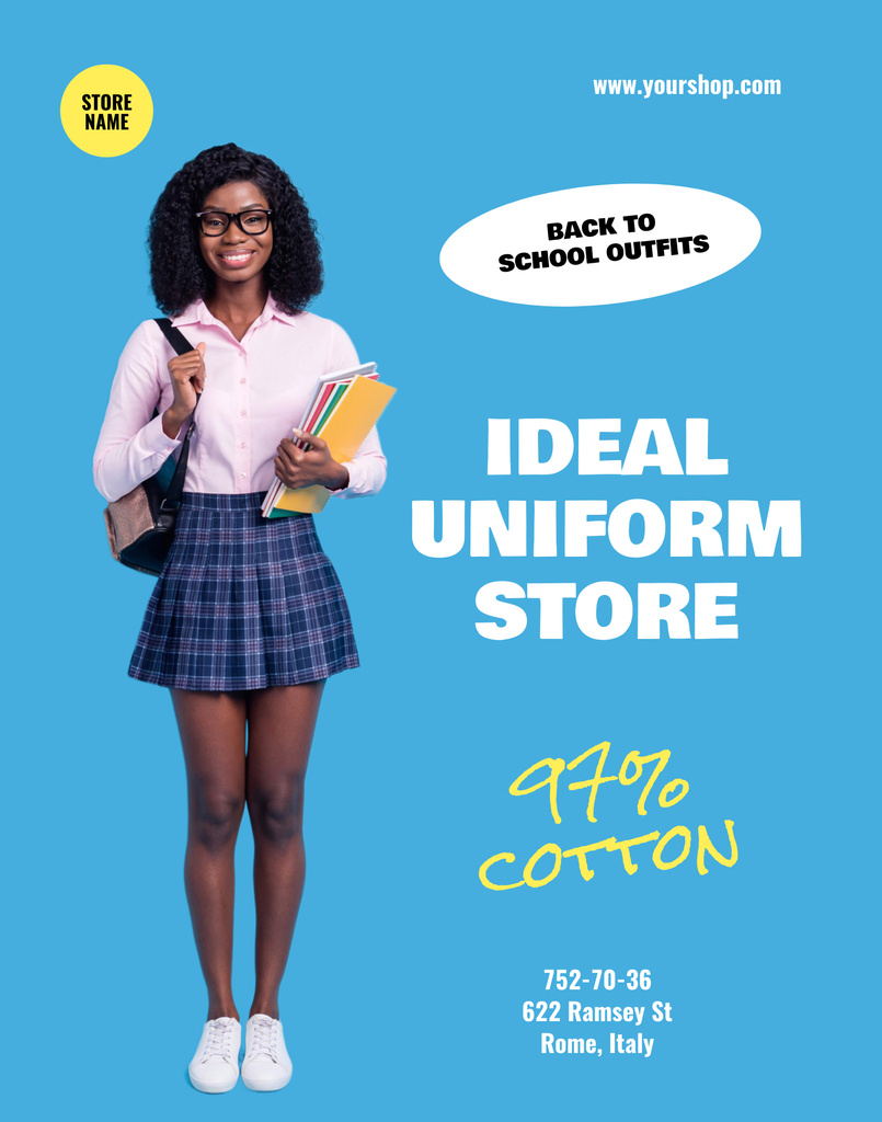 Uniform for School Sale Offer Poster 22x28in Design Template