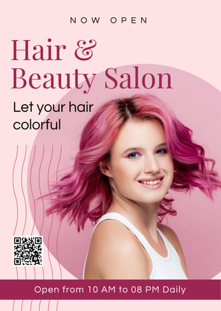 Offer of Coloring Hair in Beauty Salon Flayer Design Template