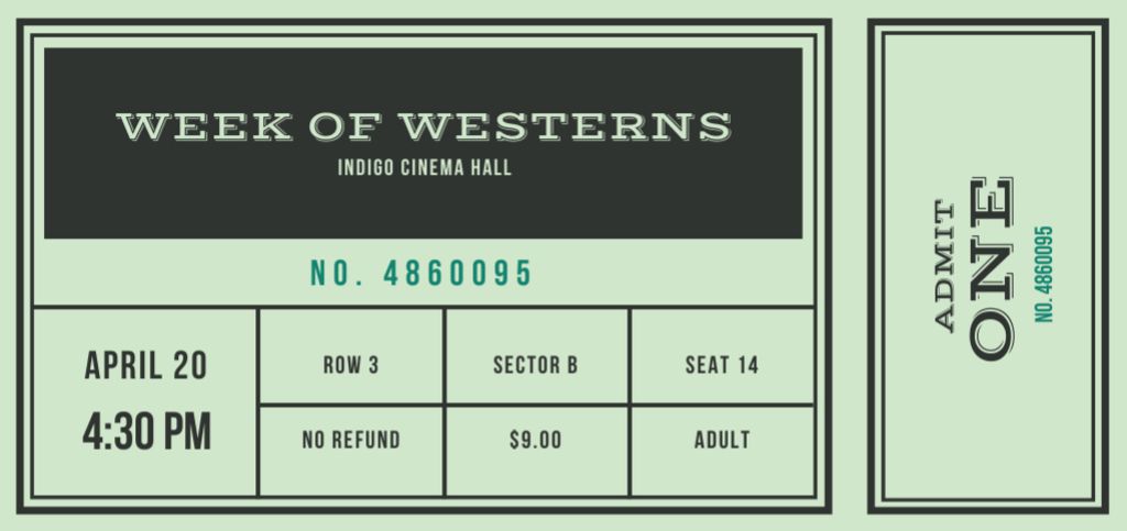 Week Film Festival Of Westerns Ticket DL – шаблон для дизайна