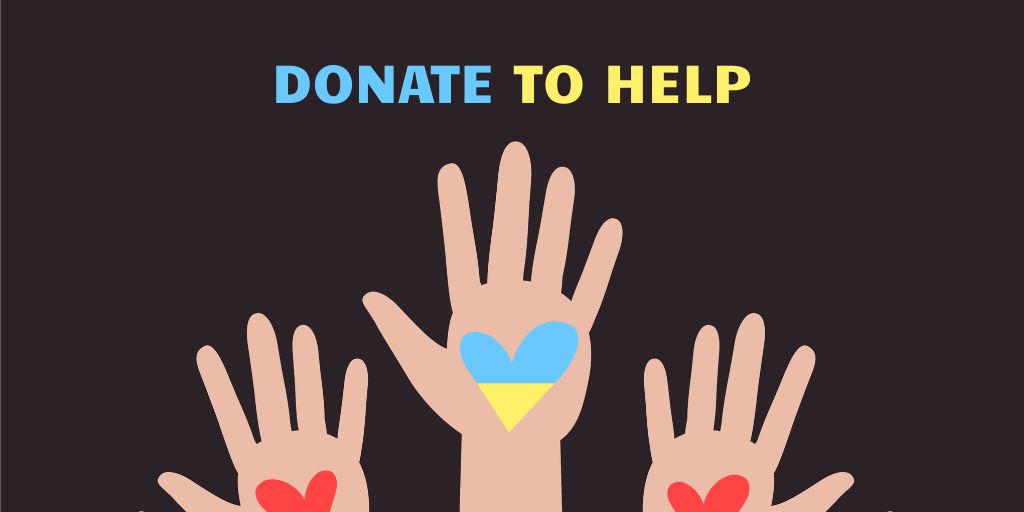 Donation Motivation with Helping Hands Twitter Modelo de Design