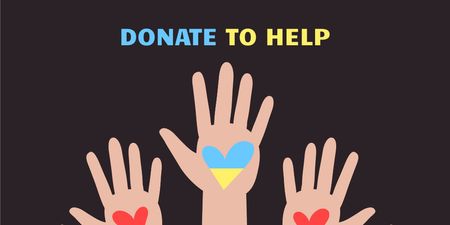 Plantilla de diseño de Donation Motivation during War in Ukraine Twitter 