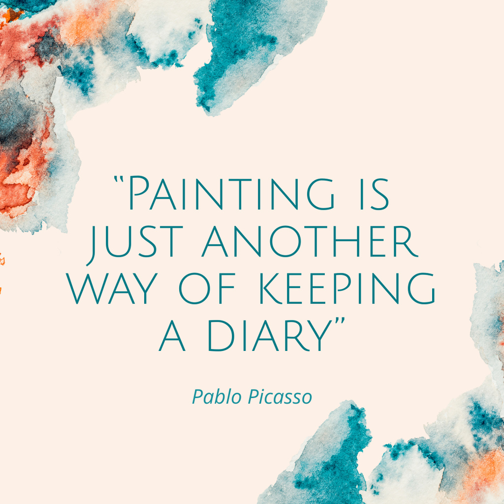 Inspirational Quote about Painting Instagram Tasarım Şablonu