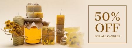 Platilla de diseño Handmade Organic Beeswax Honeycomb Candles for Sale Facebook cover