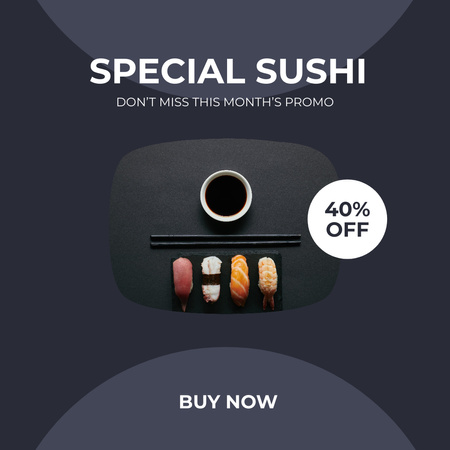 Sushi Restaurant Ad Instagram Tasarım Şablonu