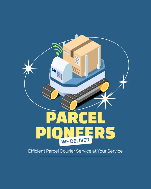 Designvorlage Parcels Shipping Pioneers für Instagram Post Vertical