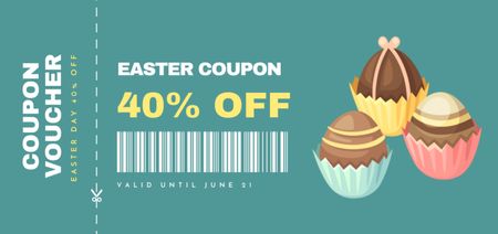 Platilla de diseño Easter Holiday Deals with Decorated Easter Cupcakes Coupon Din Large