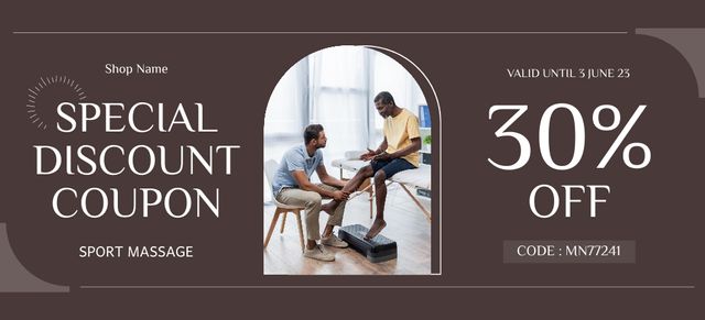 Discount Offer on Sport Massage Coupon 3.75x8.25in – шаблон для дизайна