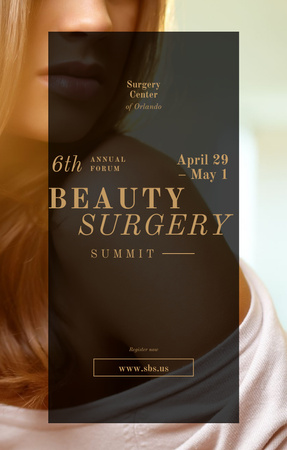 Young attractive woman at Beauty Surgery summit Invitation 4.6x7.2in Design Template