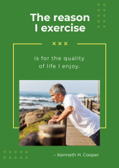 Senior Man Exercising Outdoors With Motivation