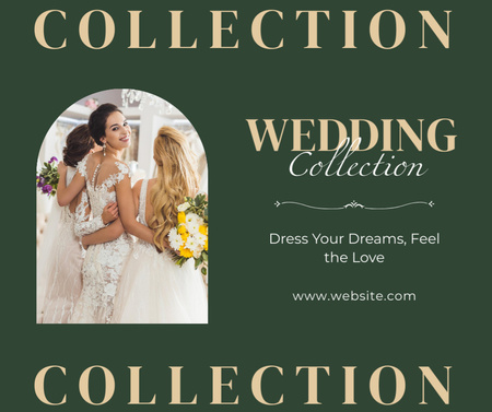 Ontwerpsjabloon van Facebook van wedding dress collection